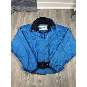 Vintage Retro Nils Belted Ski Jacket Blue Full Zip Snowboard Winter Womens Sz 12